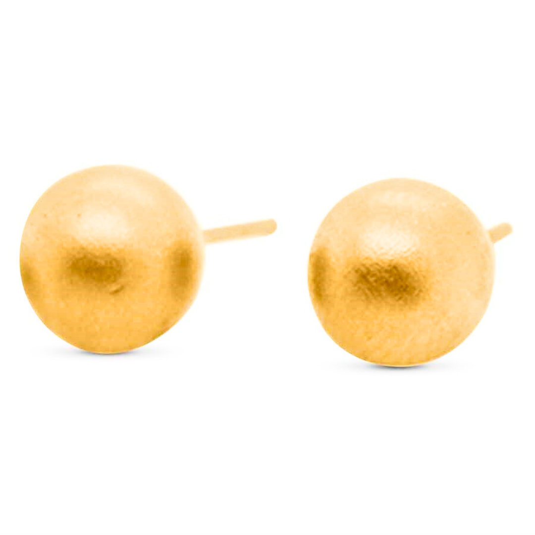 24K Pure Gold Ball Stud Earrings – Minimalist Luxury, Made to Last