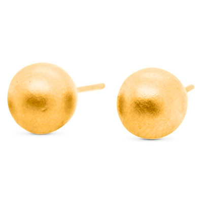24K Pure Gold Ball Stud Earrings – Minimalist Luxury, Made to Last