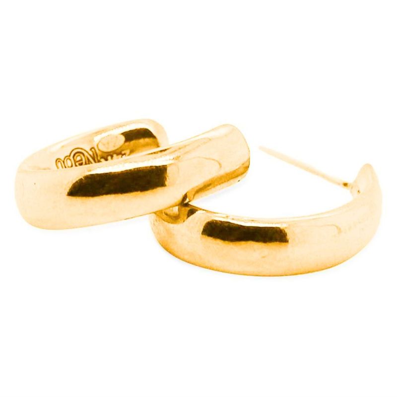 Classic Smooth Hoop Earrings — Crafted in Pure Gold