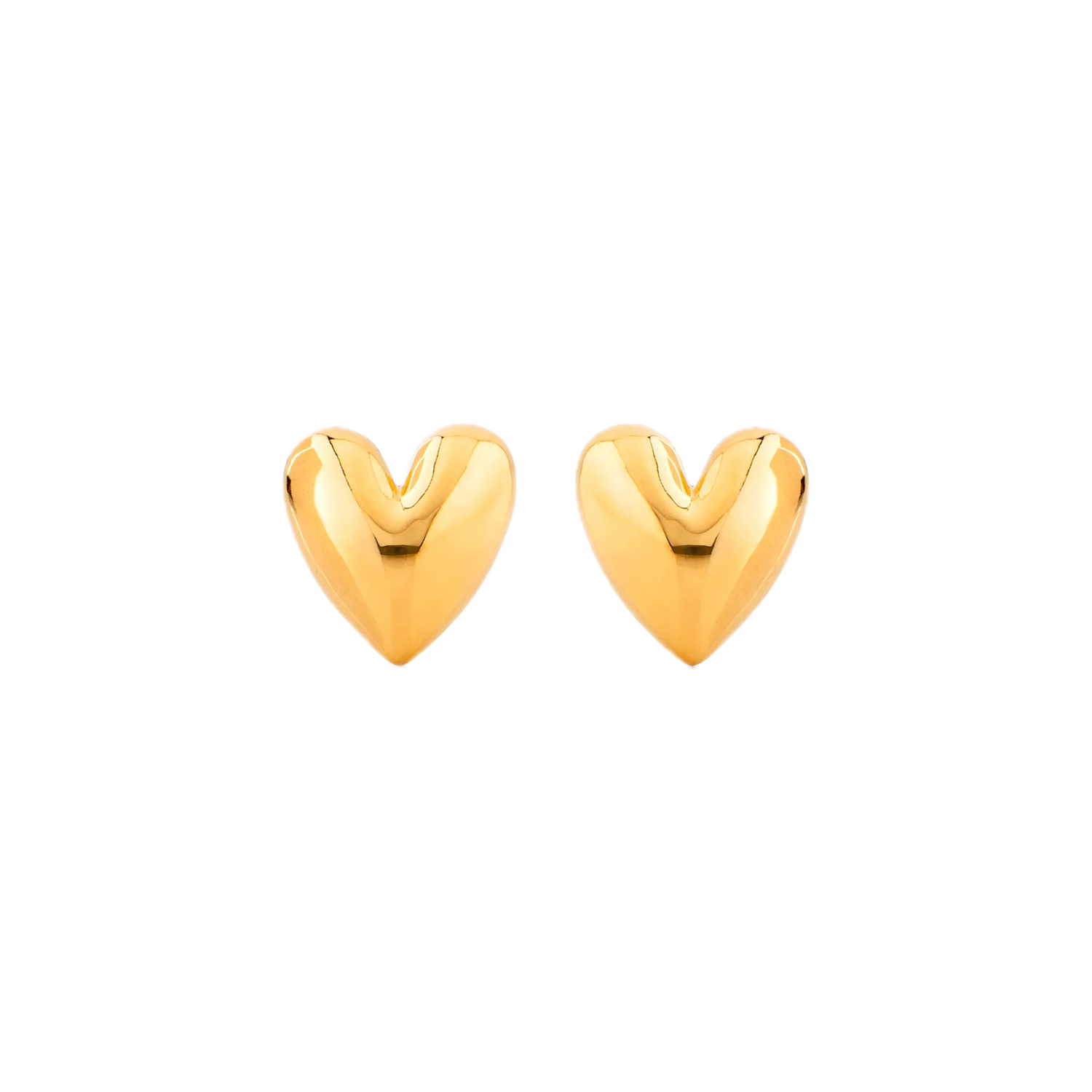 24Kt Gold Sweetheart Earrings – Polished Romance, Pure Gold Elegance