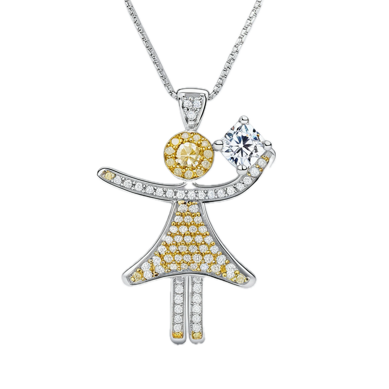 Diamond Dancing Frappe Pendant Brooch – Where Artistry Meets Elegance