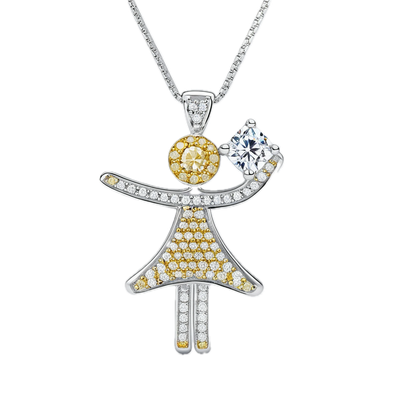 Diamond Dancing Frappe Pendant Brooch – Where Artistry Meets Elegance