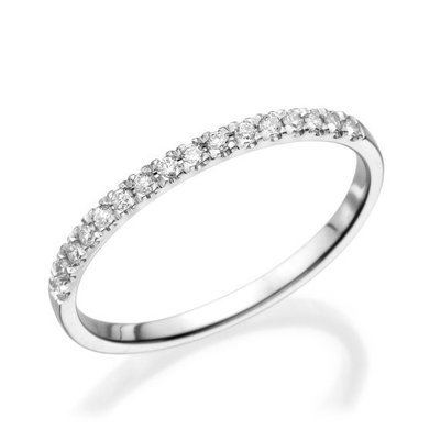 No. 8 Love In Infinity Engagement Diamond Wedding Band in 14K White Gold 0.12 Carats Ref.MKBAND - No. 8 Collection