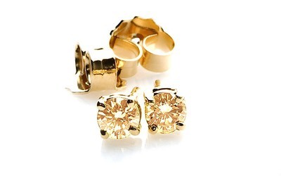 Champagne Diamond Earrings 0.30TCW 華麗香檳彩鑽耳環