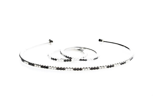 1.0tcw Black &amp; White Diamond Bracelet in White Gold