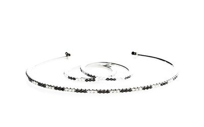 1.0tcw Black & White Diamond Bracelet in White Gold 裝飾藝術 Art Deco 風格黑白鑽白金手鐲