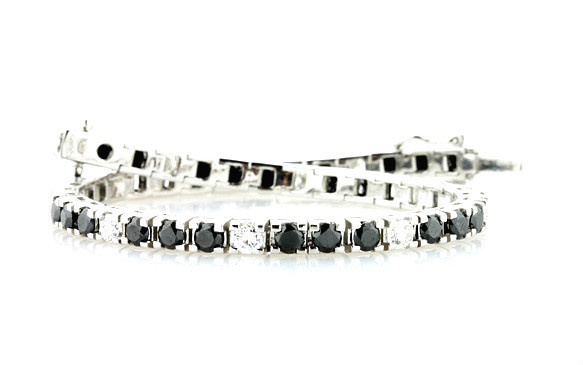 Black and White Diamond Eternity Bracelet 4.70TCW 雙鑽永恆白金手鍊