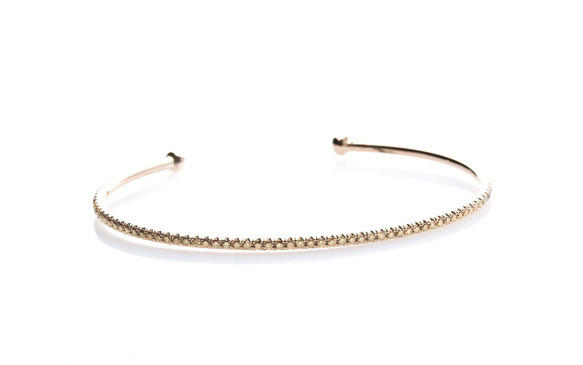 Champagne Diamond Rose Gold Cuff Bracelet 1.0TCW