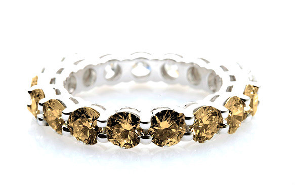 2.55TCW Endless Love White Gold Fancy Chocolate Diamond Eternity Band