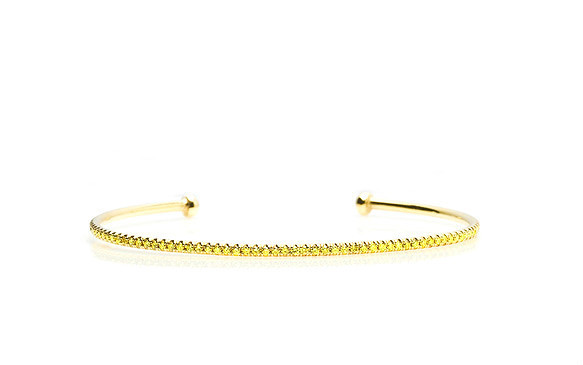 Vivid Yellow Fancy Yellow Gold Cuff Bracelet 1.0TCW