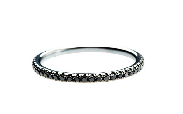0.35TCW Duo Classic Black Gold Diamond Eternity Ring
