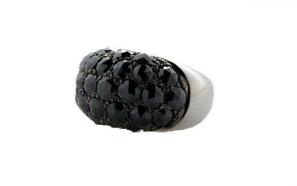 Unisex Pavé-set, 6.0tcw Black Diamonds Ring for Men, Women
