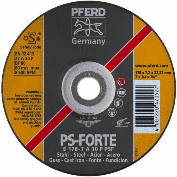 10 DISQUES À ÉBARBER ACIER, FONTE PSF 125X7.2MM