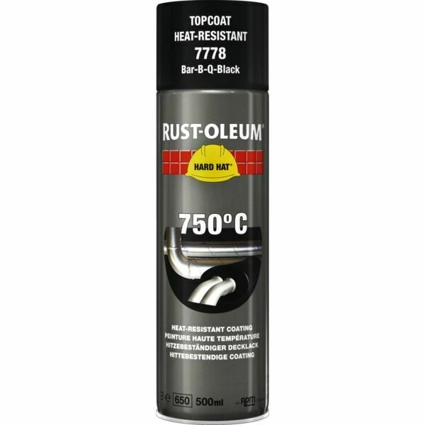 PEINTURE HAUTE TEMPÉRATURE NOIRE - 6 AÉROSOLS DE 500ML