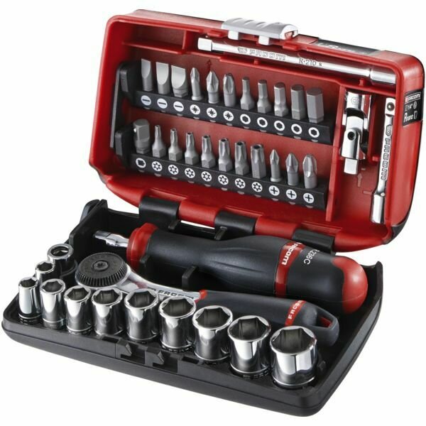 CLIQUET ET DOUILLES 1/4&quot; - COFFRET DE 38 PIÈCES R2NANOPB