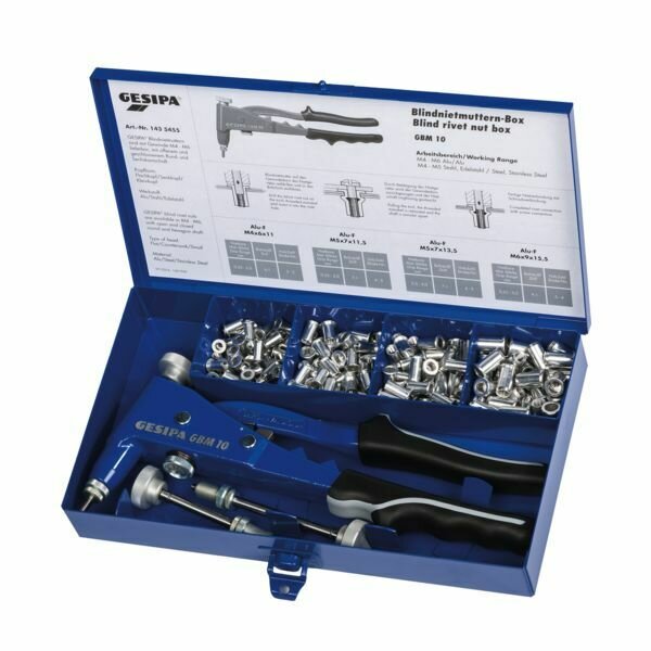 COFFRET ÉCROUS ACIER À SERTIR ET PINCE GBM 10