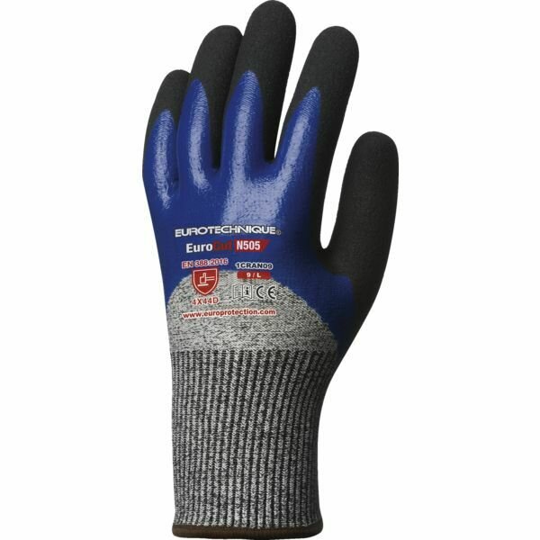 SACHET DE 5 PAIRES DE GANTS 3/4 DOUBLE ENDUCTION NITRILE