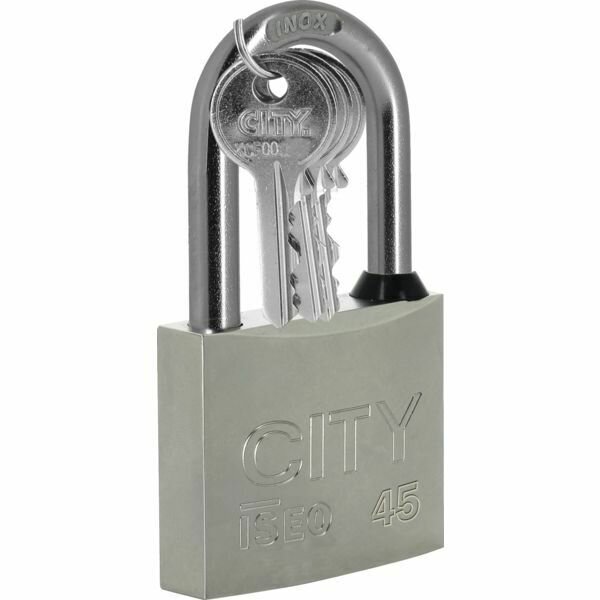 CADENAS CITY NICKELÉ SATINÉ S&#39;ENTROUVRANT - 35X30MM