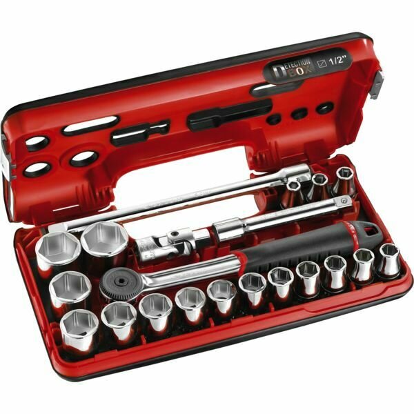 CLIQUET ET DOUILLES 1/2&quot; - COFFRET DE 21 PIÈCES S.161DBOX1PB