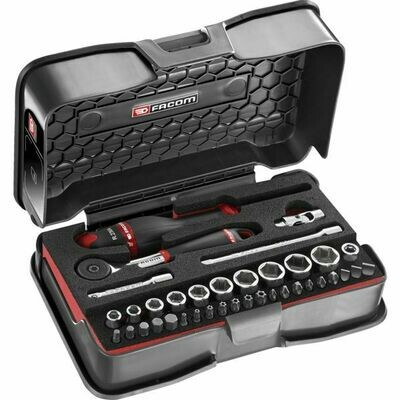 CLIQUET ET DOUILLES 1/4&quot; - COFFRET DE 37 PIÈCES R.161-6M6PB