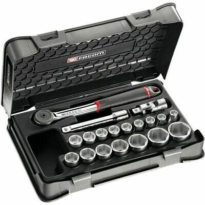 CLIQUET ET DOUILLES 1/2&quot; - COFFRET DE 19 PIÈCES S.161-2P6PB