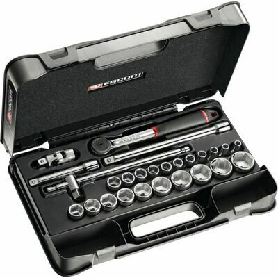 CLIQUET ET DOUILLES 1/2&quot; - COFFRET DE 26 PIÈCES S.161-4P6PB