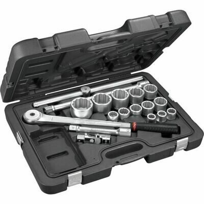CLIQUET ET DOUILLES 3/4&quot; - COFFRET DE 18 PIÈCES KL.500PB