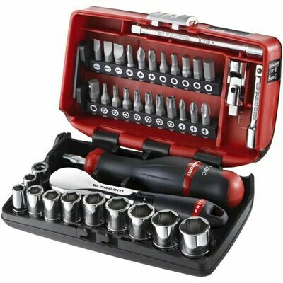 CLIQUET ET DOUILLES 1/4&quot; - COFFRET DE 50 PIÈCES R.181NANOPB