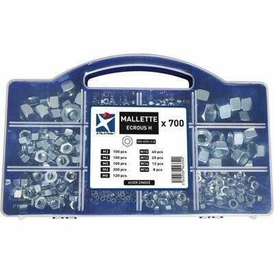 COFFRET ÉCROU HEXAGONAL, 700 PIÈCES
