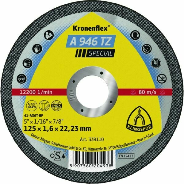 25 DISQUES À TRONÇONNER INOX ET ACIER A946TZ - 230MM