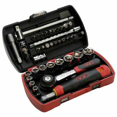 CLIQUET ET DOUILLES 1/4&quot; - COFFRET DE 39 PIÈCES POCKET LIGHT