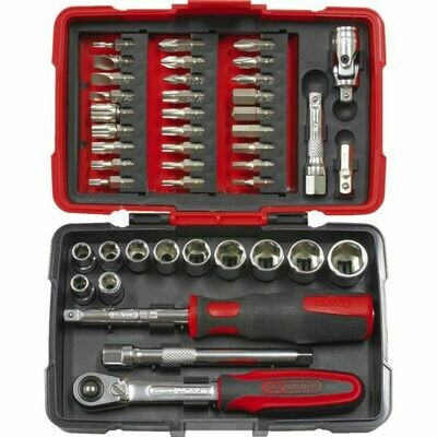 CLIQUET ET DOUILLES 1/4&quot; - COFFRET DE 23 PIÈCES