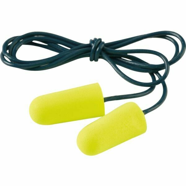200 PAIRES DE BOUCHONS D&#39;OREILLES E-A-RSOFT YELLOW NEON CORDÉS