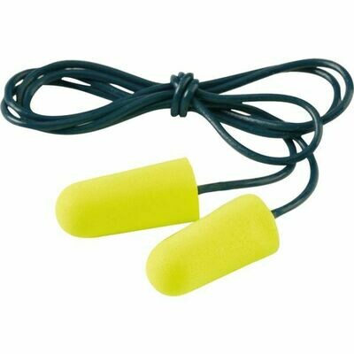 200 PAIRES DE BOUCHONS D&#39;OREILLES E-A-RSOFT YELLOW NEON CORDÉS