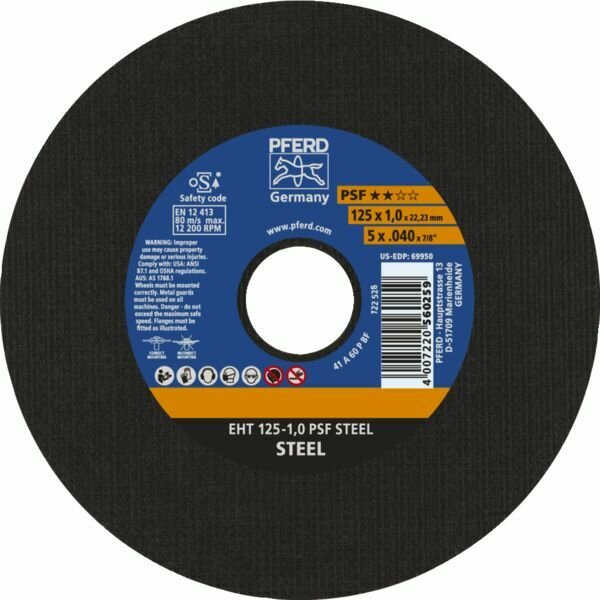 25 DISQUES À TRONÇONNER ACIER PSF 230X3MM
