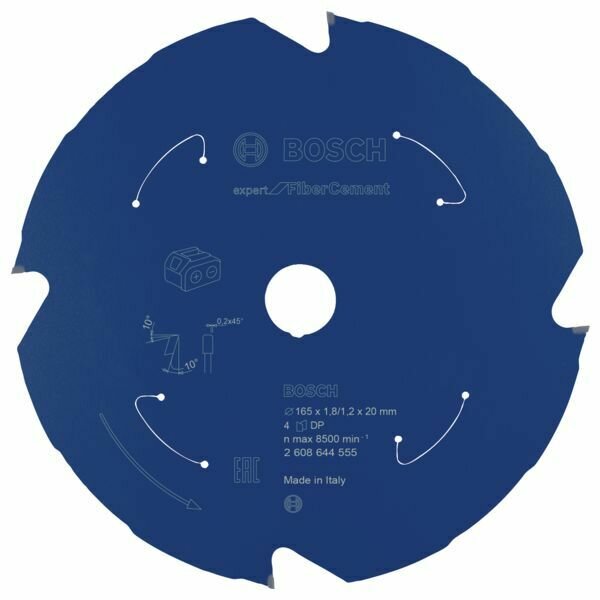 LAME DE SCIE CIRCULAIRE FIBERCEMENT DIAM.165MM