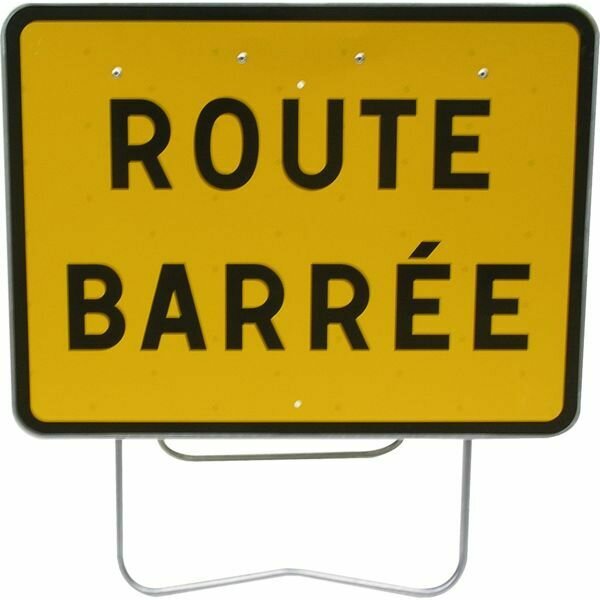 PANNEAU DE SIGNALISATION KC1 800X600MM - ROUTE BARRÉE