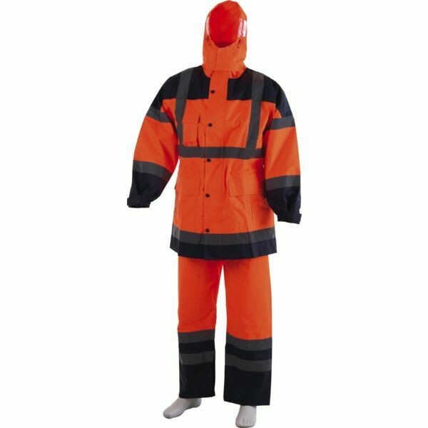 ENSEMBLE DE PLUIE HAUTE VISIBILITE - ORANGE FLUO