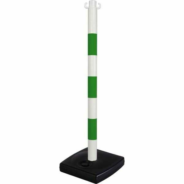 POTEAU SUR SOCLE DE CHANTIER VERT/BLANC