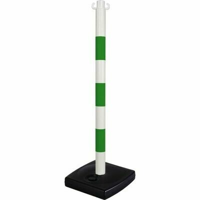 POTEAU SUR SOCLE DE CHANTIER VERT/BLANC
