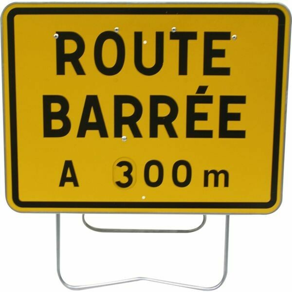 PANNEAU DE SIGNALISATION KC1 800X600MM - ROUTE BARRÉE (DISTANCE MODULABLE)
