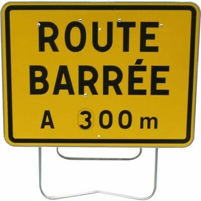 PANNEAU DE SIGNALISATION KC1 800X600MM - ROUTE BARRÉE (DISTANCE MODULABLE)