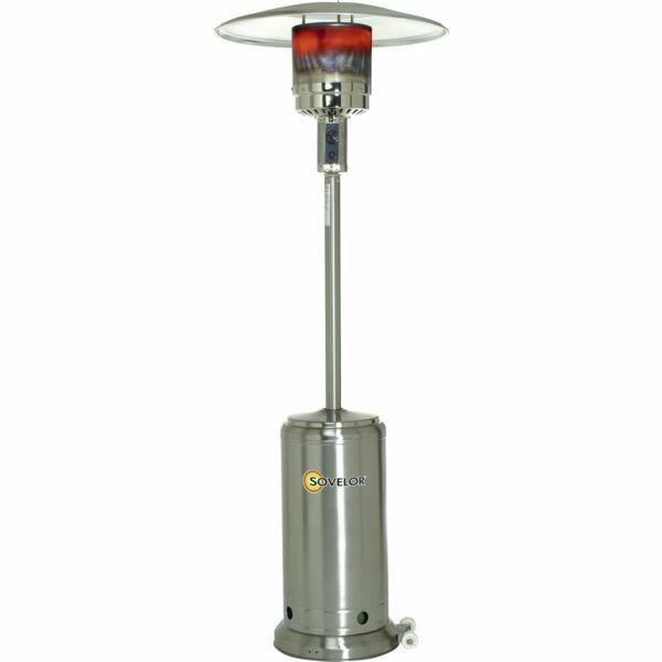 PARASOL CHAUFFANT AU GAZ PROPANE - COULEUR INOX