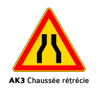 PANNEAU MISTRAL AK - CHAUSSÉE RÉTRÉCIE