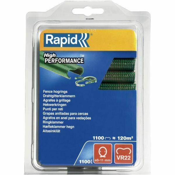 AGRAFE GRILLAGE VR22 - PLASTIFIÉ VERT - BLISTER DE 1600