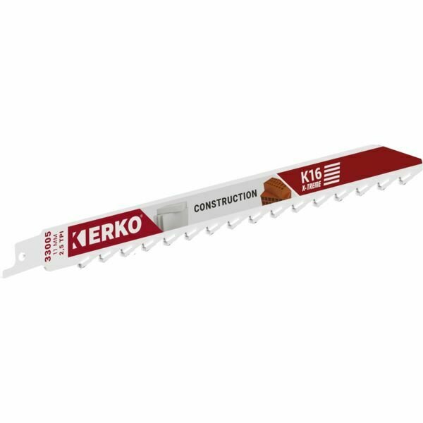 CARTE DE 5 LAMES DE SCIE SABRE ERKO CARBURE K16 BRICK-SPIRORX - 450X11MM