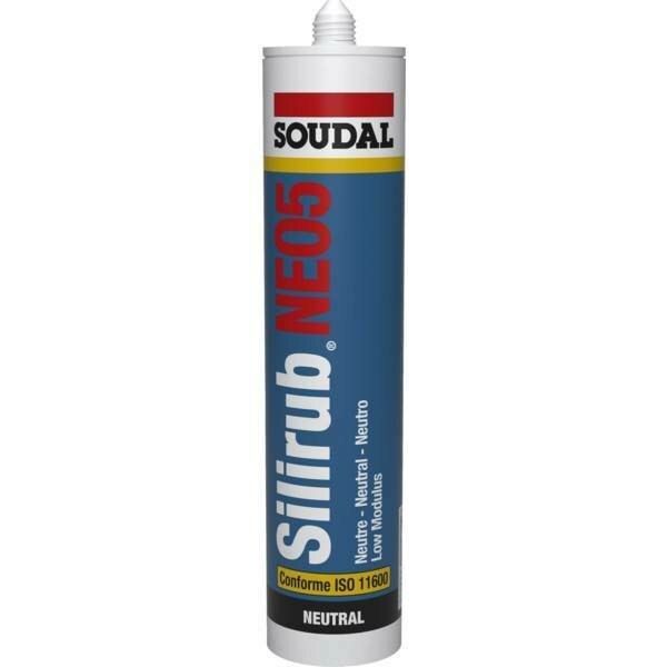 24 CARTOUCHES DE MASTIC SILICONE SILIRUB NEO5 300ML - GRIS