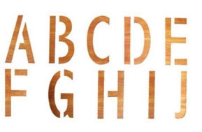 POCHOIR PVC 900X500MM - ALPHABET A À J