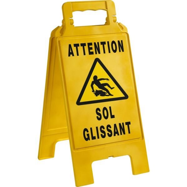 CHEVALET DE SIGNALISATION - ATTENTION SOL GLISSANT