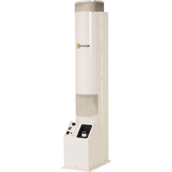 CHAUFFAGE AIR PULSE FIXE VERTICAL AVEC BRULEUR FUEL , PRET A L&#39;EMPLOI